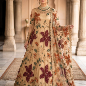 handcrafted floral bridal lehenga – luxury embellished wedding dress for women